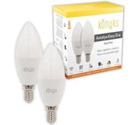 2 Ampoules LED connectées Wi-Fi + BT, LED E14, Couleurs + blanc réglable, 5W - Konyks Antalya E14 Max Easy Dual Pack