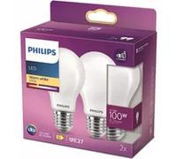 2 ampoules LED E27 1521lm blanc chaud 100W Philips Lighting