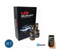 2 Ampoules LED H7 70W 12-24V Bicolore 3500K-6500K Jaune Blanc Bluetooth Canbus Sans Erreur Ventilée Faisceau Réglable 360° Voiture