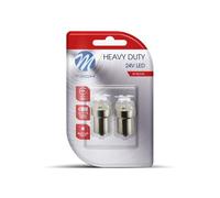 2 AMPOULES R5W A LED BLANCHE CULOT BA15S 24 VOLTS