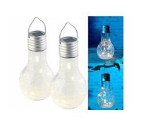 Lunartec Ampoules solaires LED aspect craquelé avec capteur de luminosité – 2 ampoules