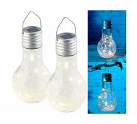 2 ampoules solaires à LED aspect craquelé avec capteur de luminosité - Lunartec