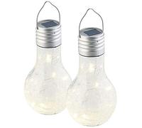 2 ampoules solaires à LED aspect craquelé avec capteur de luminosité Lunartec