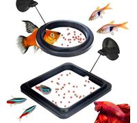 2 anneaux d'alimentation Betta avec design flottant rond pour empêcher les aliments de se laver dans le filtre, gupy, poissons rouges et autres petits poissons