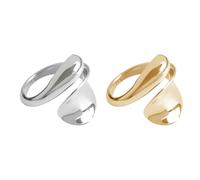 2 Anneaux De Goutte Brillants, Anneaux D'Ouverture Géométriques Personnalisés, Bijoux Haut De Gamme Tempérament, Accessoires De Robe De Soirée, Cadeaux De Noël (Or, Argent).