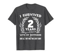 2 Ans d'anniversaire de Relation a Obtenu Cette Jolie Chemise T-Shirt, Homme, Chiné Foncé, L