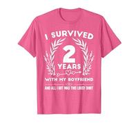 2 Ans d'anniversaire de Relation a Obtenu Cette Jolie Chemise T-Shirt, Homme, Rose Chiné, L