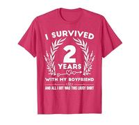 2 Ans d'anniversaire de Relation a Obtenu Cette Jolie Chemise T-Shirt, Homme, Rouge Chiné, XL