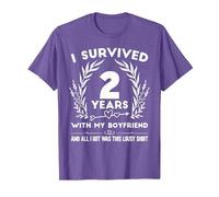 2 Ans d'anniversaire de Relation a Obtenu Cette Jolie Chemise T-Shirt, Homme, Violet Chiné, XL