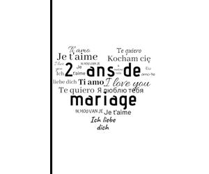 2 ans de Mariage: Cadeau Mariage Noces de Cuir | Petit carnet de notes, 100 pages lignées, Idée de Cadeau pour l'Anniversaire de votre Mariage, 2 ans Noces de Cuir