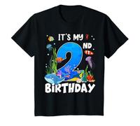 2 Ans Ocean Life Baleine Dauphin Requin 2ème Anniversaire T-Shirt