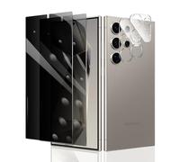 2×Anti-Espion Verre Trempé pour Samsung Galaxy S24 Ultra + 2×Protection Camera Objectif Arriere appareil Photo, Privacy Film de Protection écran Anti-Spy, Dureté 9H Glas, Anti Rayures