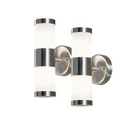 2-applique murale mODENA up down light down gU9, hauteur 23 cm, iP44, verre konstsmide 7592-000 opales