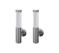 vidaXL Appliques murales cylindriques en acier inoxydable – 2 pièces Argent