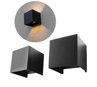 2 Appliques Murales LED Interieur Exterieur - 12W - 3000k lumière chaude - Dimmable - Angle de Faisceau Réglable - Étanche IP65