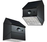 Lot de 2 appliques murales solaires formes personnalisables LED 2x LUMICUBE avec détecteur de mouvement H10cm