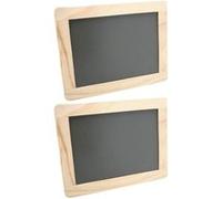 2 ardoises à bordure bois 21,5 x 17 cm Multicolore