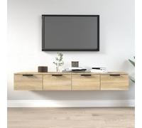 2× Armoires Murales Sonoma Gris 68x30x20 cm Bois d'Ingénierie Salon vidaXL