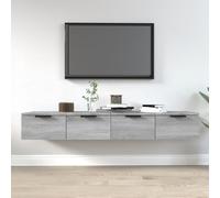 Vidaxl Armoires Murales 2 Pcs Sonoma Gris 68x30x20 Cm Bois Ingénierie Marron