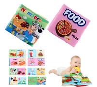 2 Articles Jouet de Livre pour Naissance Bébé 3 6 Mois Livre de Tissu Sensoriel pour Bébé 3 6 Mois Jouet Poussette pour Bébé Livre Suspendre Set Doux Froissé Cadeau de Naissance Anniversaire