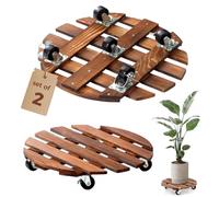2 Articles Porte Plante a roulettes,30 x 30 CM Supports de Pots de Fleurs à roulettes- Capacite 100 KG-Support Pot de Fleur Roulette,Support Plantes Interieur pour Usage Intérieur et Extérieur