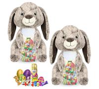 2 Assortiments de 30 petits chocolats de Pâques, Kinder et Milka et leurs peluches Lapins |Cadeau Original