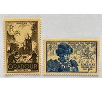 2 Authentiques Timbres de Collection de France de 1945 Neufs Nos 742 et 743. Gomme Non intacte. par des Livres Express