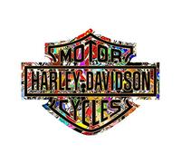 2 Autocollants Bomb Bar et Shield worldcustom Compatible avec Harley Davidson réservoir Casque Moto Custom 12 cm x 9 cm Colore