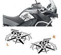 2 Autocollants compatibles avec réservoirs Motorrad R 1200 GS Adventure 2006-2013 (Noir)
