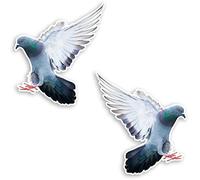 2 autocollants en vinyle 10 cm Pigeon volant - Oiseau Colombe Nature autocollant #34900