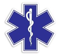 2 autocollants en vinyle de 10 cm avec symbole médical - Caducée Docteur Infirmière #31105 (10 cm de large)