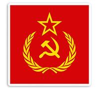 2 autocollants en vinyle de 10 cm - Communisme russe - Marteau Faucille Russie #20858 (10 cm de large)