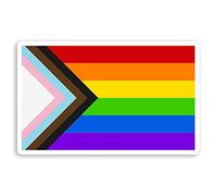 2 autocollants en vinyle de 15 cm de large - Motif drapeau arc-en-ciel - LGBT Gay Lesbienne - #70166