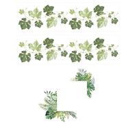 2 autocollants muraux feuilles vertes, 1 autocollant mural pour interrupteur de plantes vertes, autocollants de décoration murale de cuisine, autocollants de cadre miroir, autocollants muraux salle de
