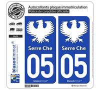2 Autocollants plaque immatriculation Auto 05 Serre Chevalier - Station II