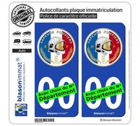 2 Autocollants plaque immatriculation Auto : Sapeurs-Pompiers - Macaron