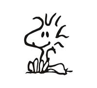 2 autocollants Snoopy Woodstock - Avec logo - 8 cm - Pour ordinateur portable - Pour voiture