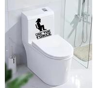 2 Autocollants WC "Use the Force" - Décoration Humoristique Starwars avec Personnage sur Toilettes (15 x 20 cm, 2 pièces)