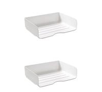 2 Bacs à courrier Bureau Format A4 empilables Organisateur de Documents Bac à courrier de Bureau Organisateur de bacs à Papier empilables Organisateur de bacs à Papier pour Bureau Tiroir de Table