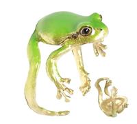 2 bagues grenouille arborescente - Bague grenouille d'arbre | Bagues ouvertes amusantes pour femme | Bague créative et amusante faite à la main | Bague en résine verte étrange | Bague délicate