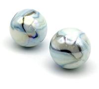 2 Baleines Billes Tigre Blanc - Billes en Verre 42 mm