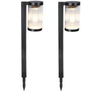 Lumisky Balises solaires à planter BEAMLIT H58cm Lot de 2 LED blanc chaud Noir