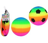 2 balles arc-en-ciel dans filet taille 3 19cm gonflables