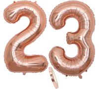 2 Balloons Number 23, Number 23 Rose Gold Balloon Girls, 40 Inch Pink Helium Balloon Numbers Gold Balloon, Giant Balloon For Birthday Party Decoration, Prom (Xxxl 100Cm)