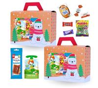 2 Ballotins garnis d'un Assortiment de Kinder Bueno Mini, Schoko-Bons, Milka, Daim, LU Petit Écolier, Pom’Potes | A Offrir à Noël