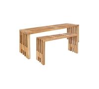 2 Bancs en teck BENIDORM 90/140 cm