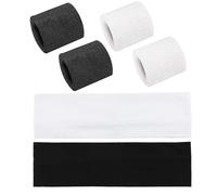 2 Bandeaux De Sport, 2 Paires De Bracelets En Peluche, Bandeaux Pour Femmes, Bandeaux Élastiques Simples Et À La Mode, Ensemble De Sport Absorbant La Transpiration