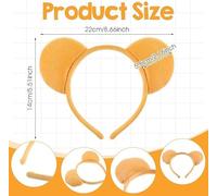 2 Bandeaux D'Oreille D'Ours Jaune, Forme D'Animal Mignon, Matériau Doux Et Confortable, Maquillage De Fête Et Accessoires Vestimentaires, Coiffe De Robe De Vacances.