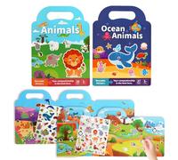 2 Bandeaux Gommettes Animaux Gommettes Repositionnables Stickers Voyage Livre Autocollant Enfant Jouet Bébé Adapté Pour Garçons Et Filles