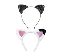 2 Bandeaux Oreilles De Chat, Bandeaux À Paillettes, Bandeaux Mignons, Bandeaux D'Habillage De Fête, Accessoires De Cosplay
